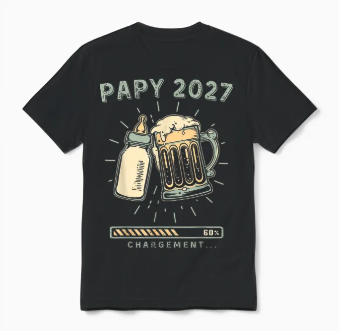 Je Vais être Papy 2027 Révélation Grossesse Devenir Papy Unisex T-Shirt in Black