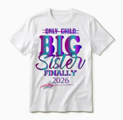 Only Child Expires Promoted to Big Sister Finally Unisex T-Shirt - White