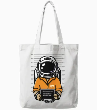 Funny Astronaut Tote Bags - White