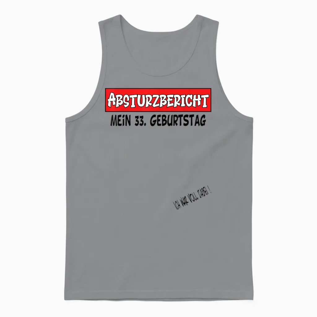 33. Geburtstag Gästebuch Mann Frau Unisex Tank Top in Sport Grey