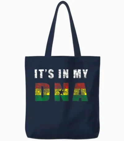 Flag of Ghana, Flag of Ghana. T-Shirt, Black, S Tote Bags - Navy
