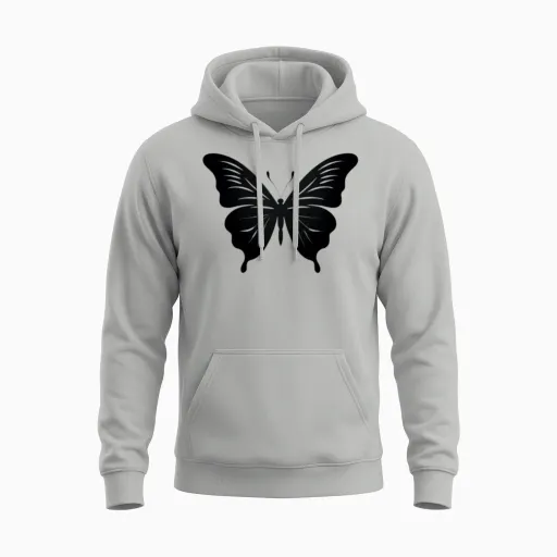 Butterfly Unisex Hoodie in Ash