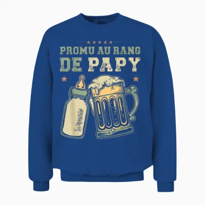 Promoted Grandpa New Grandpa Announcement Future Grandpa Unisex Sweatshirt - Royal