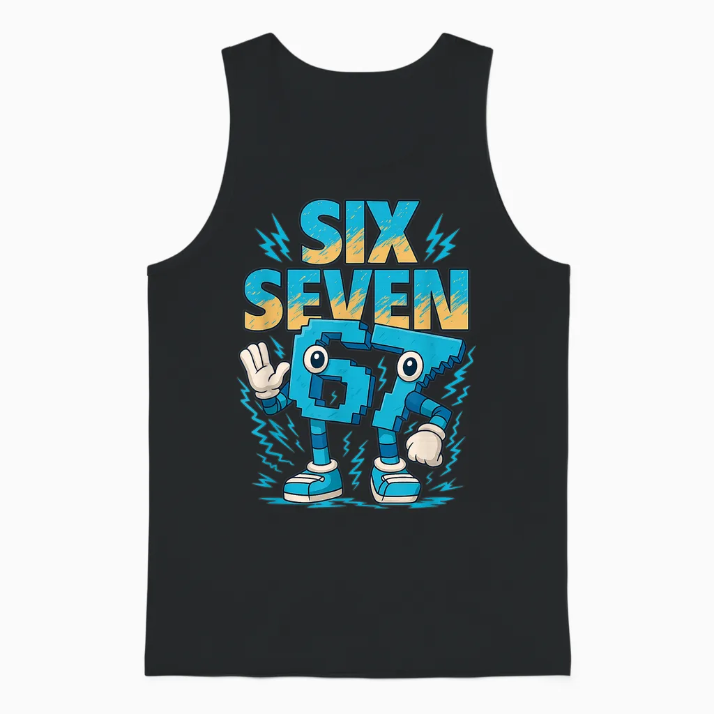 Was 6 Now I'm 7 67 Funny 7 Year Old Birthday Shirt For Unisex Tank Top in Black