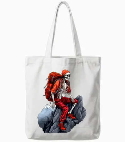 Skeletons Mountaineer / Hiking Skeleton Tote Bags - White