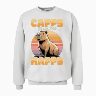 Funny Capybara Unisex Sweatshirt - White