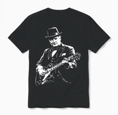 Winston Churchill Guitare Manche Longue Unisex T-Shirt - Black