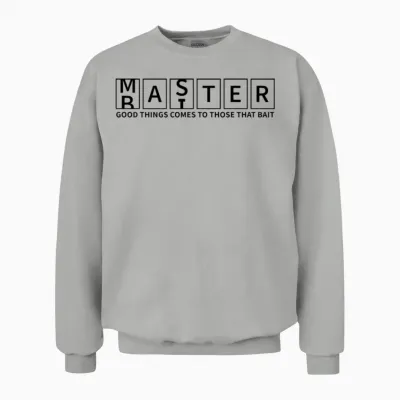 Master Baiter Funny Double Meaning Fishing Design Unisex Sweatshirt - Ash