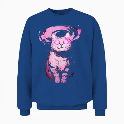 Trippy Katze | Pastel Goth Gothic Grunge Alt Punk Weirdcore Unisex Sweatshirt - Royal