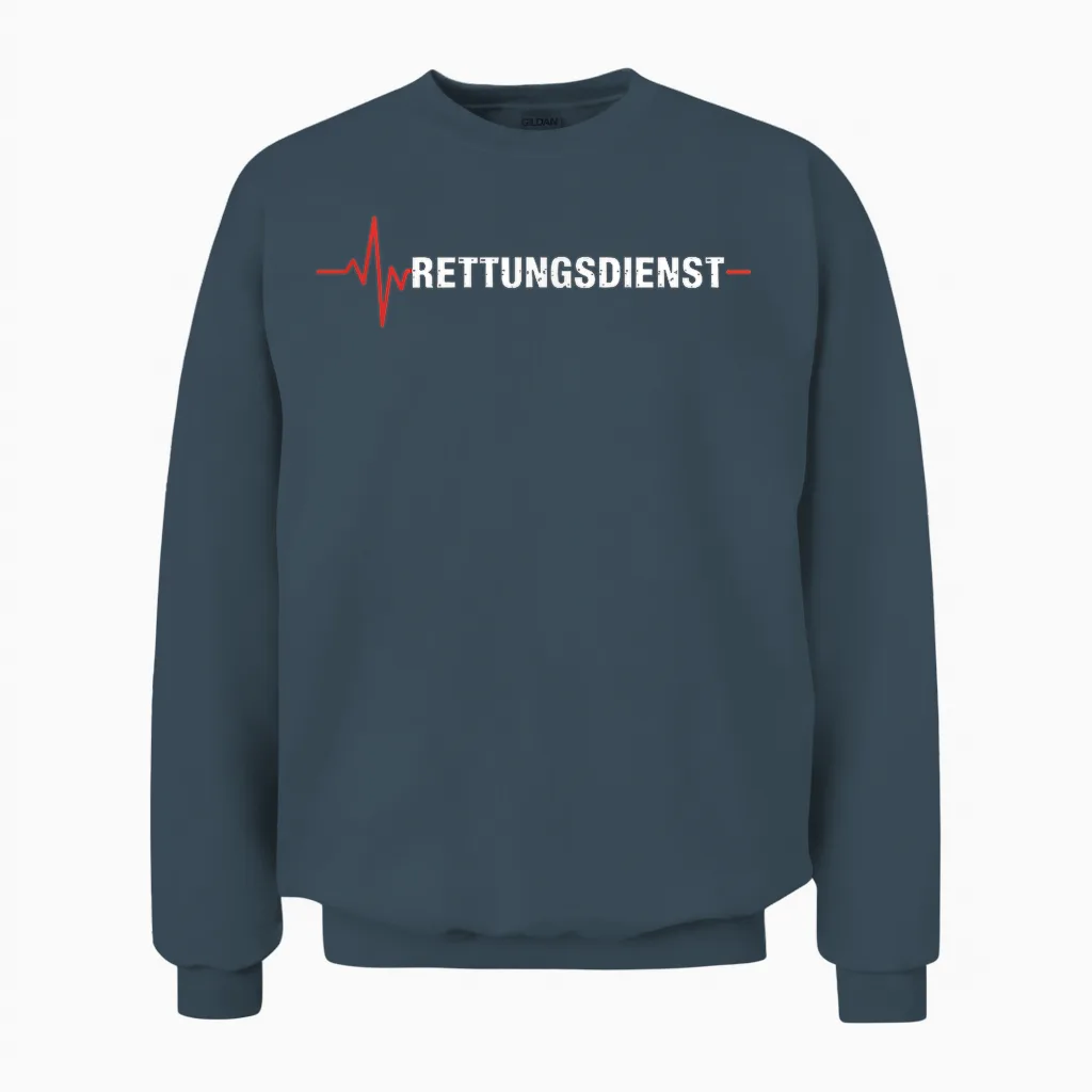 Rettungsdienst Herzschlag Sanitäter Ekg Notfall Unisex Sweatshirt in Dark Heather