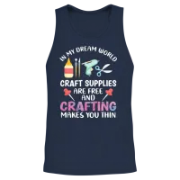 Funny Crafting Funny Crafter Mom Unisex Tank Top - Navy – 2