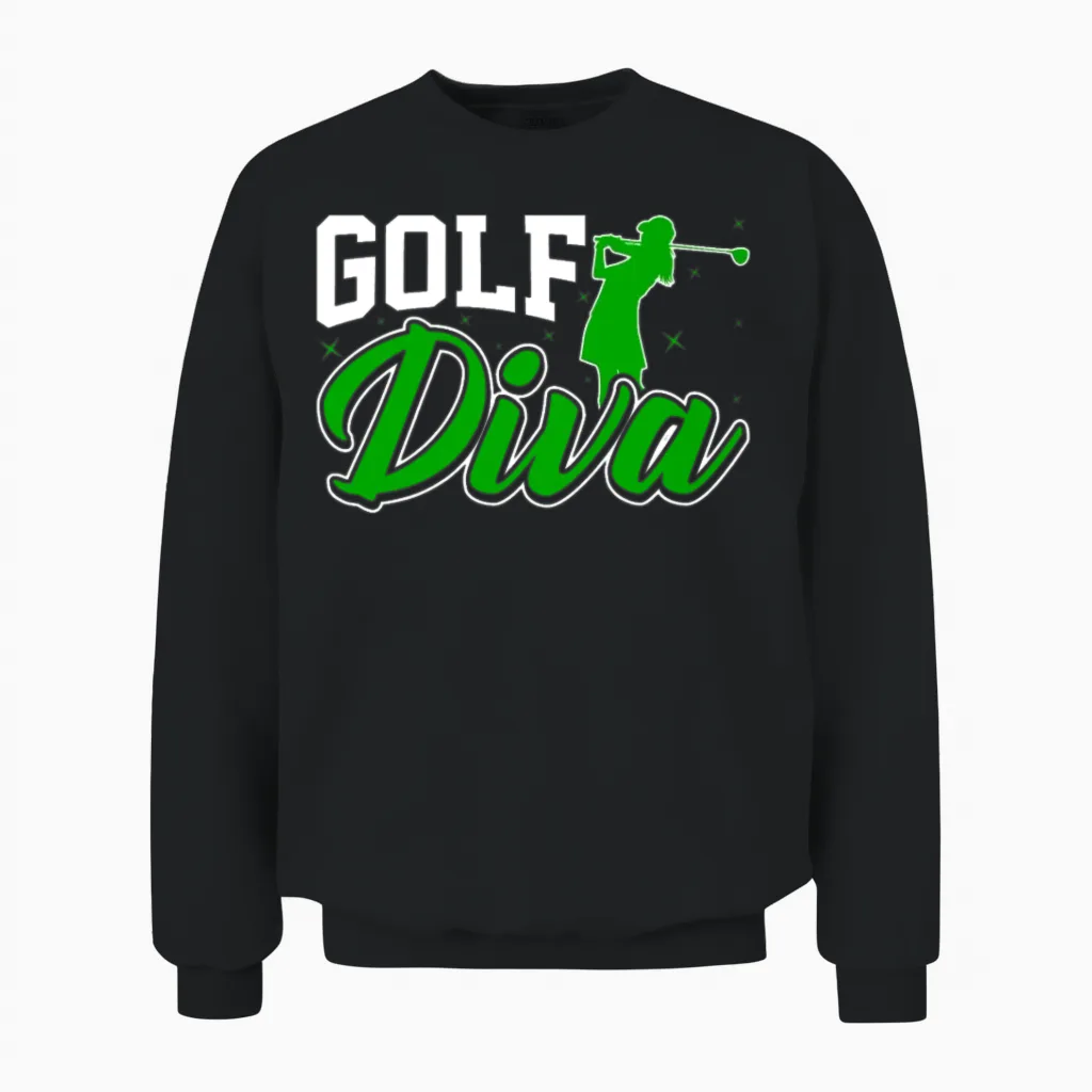 Golf Diva - Funny Golfing Golf Lover Women Lady Unisex Sweatshirt in Black