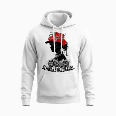 Original Black Forest Girl Roses Black Forest Bollenhut Costume T-Shirt, Gray Unisex Hoodie - White