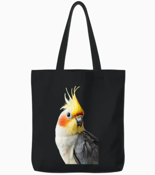 Cockatiel Tote Bags - Black