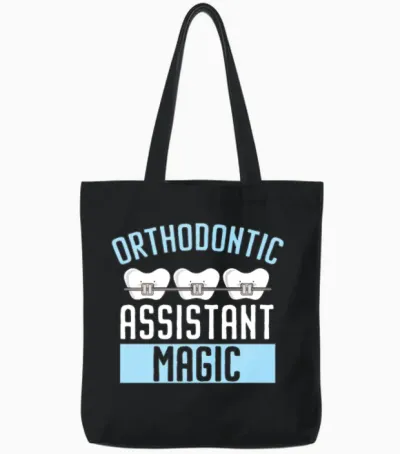 Orthodontic Assistant Job Dental Teeth Dentist Tote Bags - Black