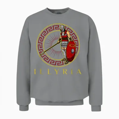 Balkan Souvenir Albanien National Krieger Albanisch Training Unisex Sweatshirt - Sport Grey