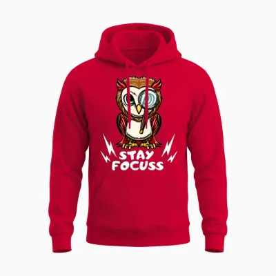 Stay Focus Unisex Hoodie - Red