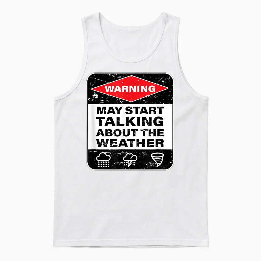Weather Warning Funny Raining Storms Meteorology Unisex Tank Top in White