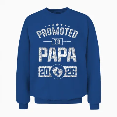 Mens Soon to Be Papa Est.2026 Father's Day First Time Dad Unisex Sweatshirt - Royal