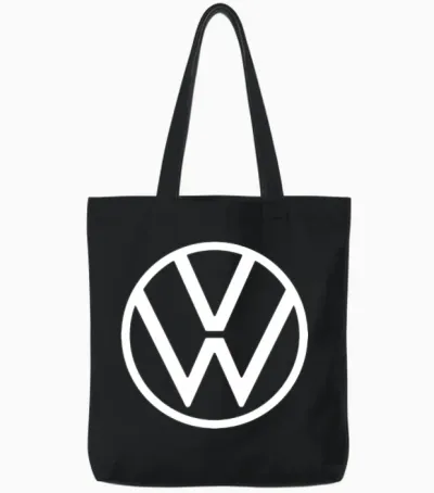 Volkswagen Classic Vw Logo in Blue Tote Bags - Black