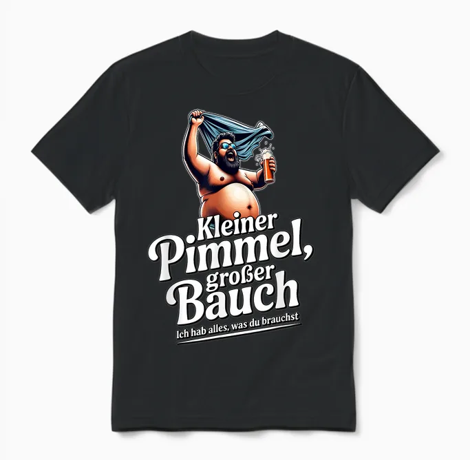 Kleiner Pimmel Großer Bauch , Malle Party , Jga Unisex T-Shirt in Black