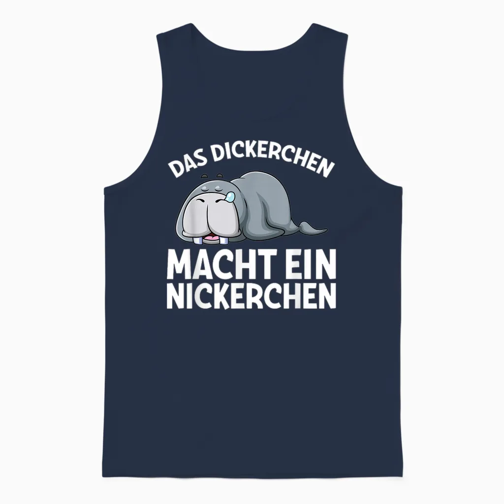 Das Dickerchen Macht Ein Nickerchen Walross Pyjama Schlaf Unisex Tank Top in Navy