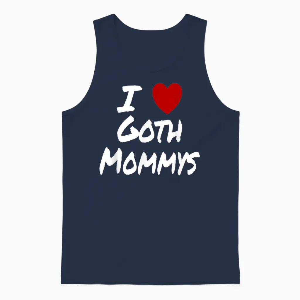 Ich Herz (liebe) Goth Mommys Anziehung Heiß Sexy Niedlich Unisex Tank Top in Navy