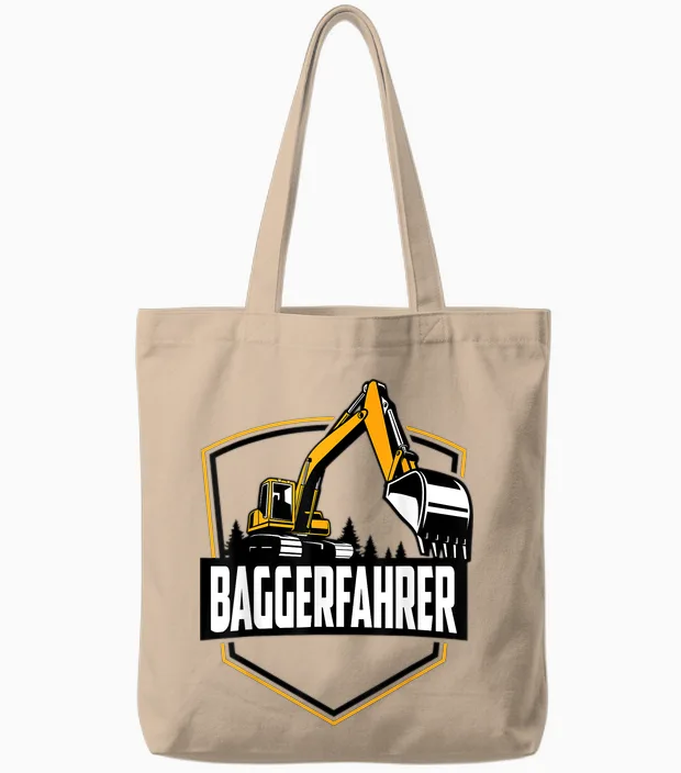Baggerfahrer Kinder Männer Beruf Spielzeug Bauarbeiter Tote Bags in Natural