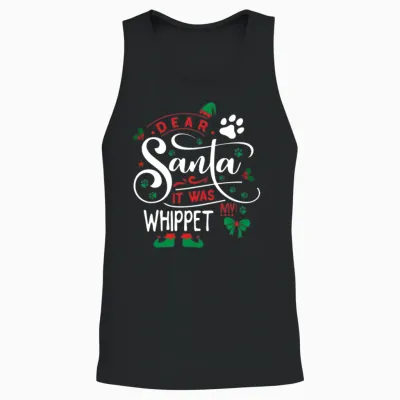Whippet Dog Christmas Dog Breed Unisex Tank Top - Black