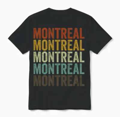 Montreal Canada Retro Vintage Unisex T-Shirt - Black