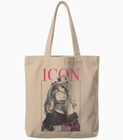 Disney the Muppets Miss Piggy Icon Magazine Tote Bags - Natural