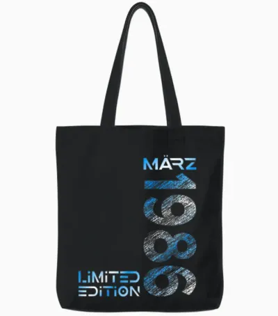 March 1986 Man Woman 40th Birthday Limited Edition Tote Bags - Black