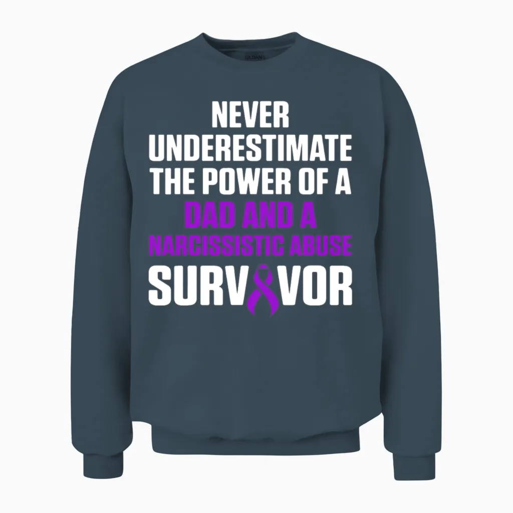 World Narcissistic Abuse Awareness Dad Survivor Unisex Sweatshirt in Dark Heather