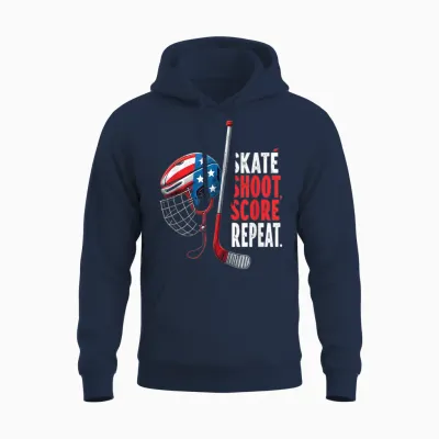 Youth Usa Ice Hockey Jersey Ice Boys Hockey Birthday Unisex Hoodie - Navy