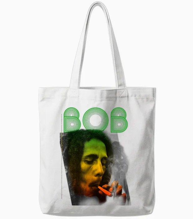 Offizielles Bob Marley Bob Smoke Reggae Vintage Retro Tote Bags in White