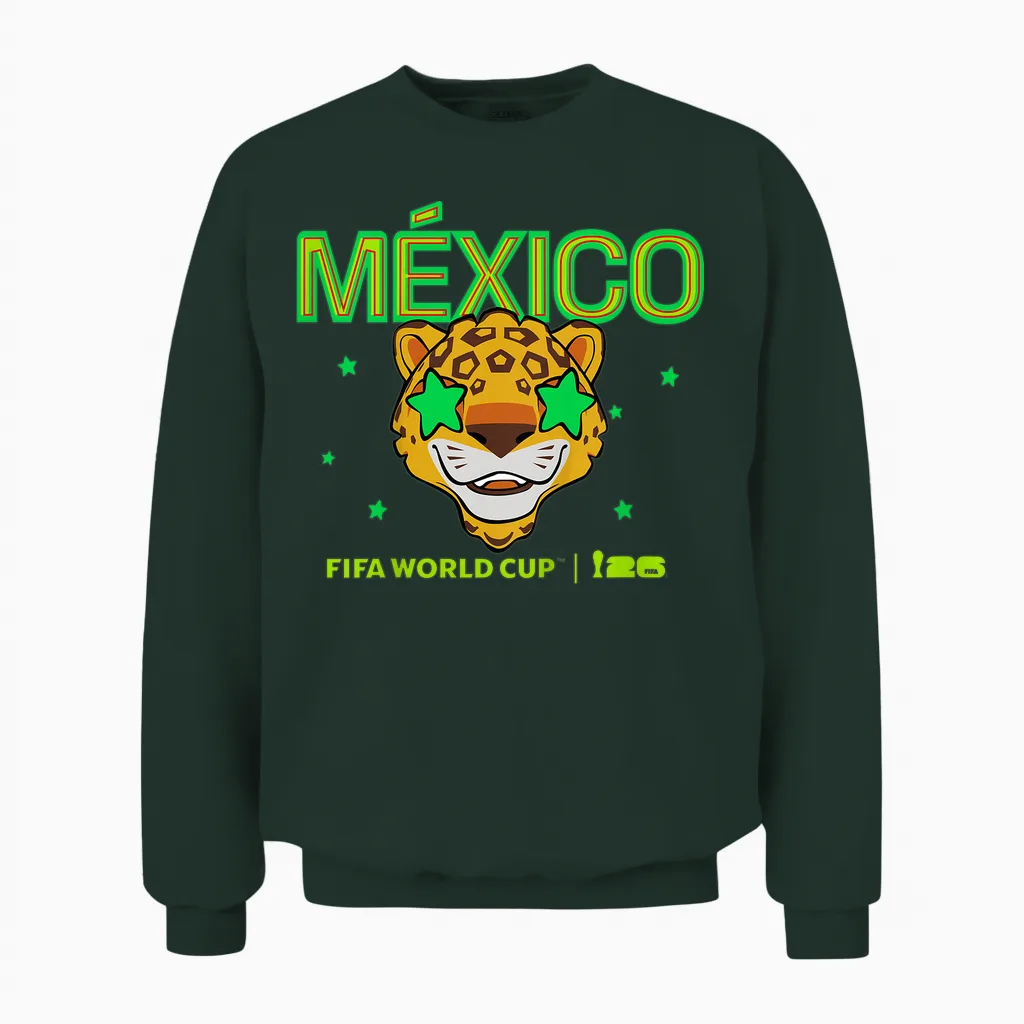 Kinder Fifa World Cup26 Mexiko Maskottchen Sterne Unisex Sweatshirt in Forest