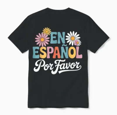 En Español Por Favor Spanish Teacher Unisex T-Shirt - Black