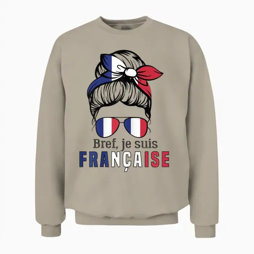 French Girl France French Girl Women French Unisex Sweatshirt - Sand