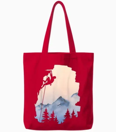 Klettern Berge Rock Trad Sport Klettern Bouldern Tote Bags - Red