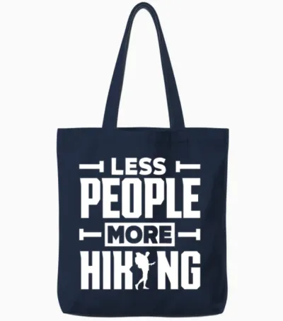 Funny Hiking Hiker Gift Tote Bags - Navy