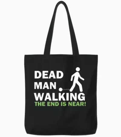 Dead Man Walking Bachelor Party Wedding Groom Tote Bags - Black