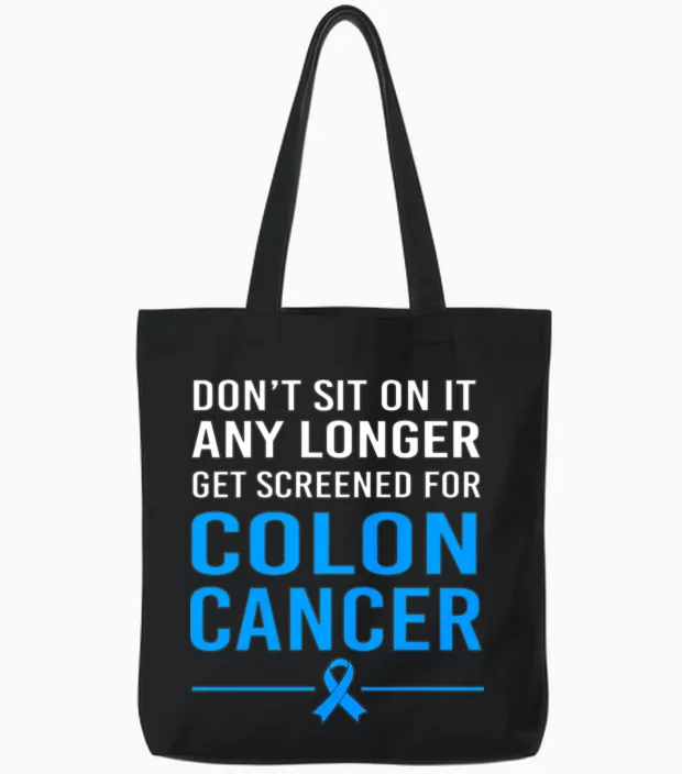 Colon Cancer Awareness Cancer Survivor Tote Bags in Black