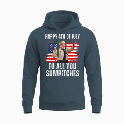 Happy 4th of July to All You Sumbitches Unisex Hoodie - Dark Heather