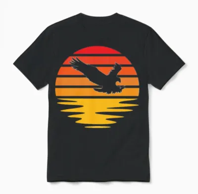 Eagle Retro Unisex T-Shirt - Black