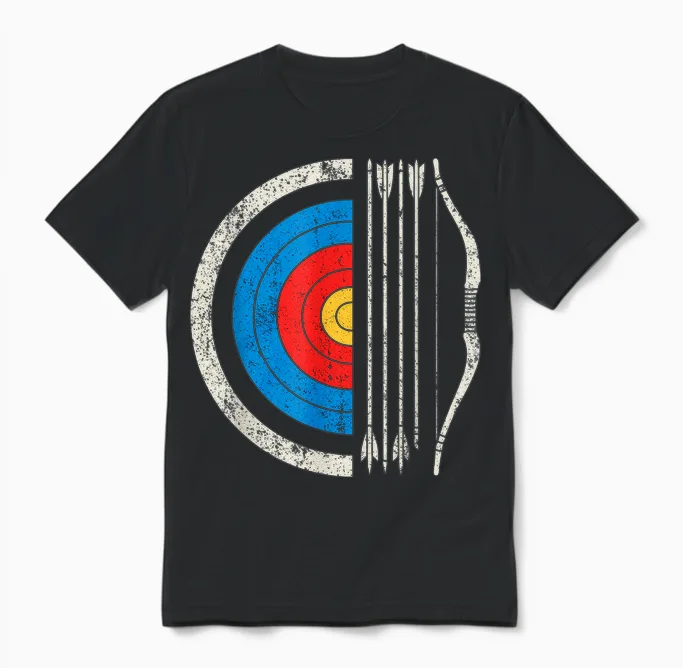 Target Archery Arrow Bow Archer Archery Sport Hunting Unisex T-Shirt in Black
