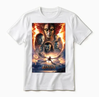 Avatar: Fire and Ash Official Movie Theatrical Unisex T-Shirt - White