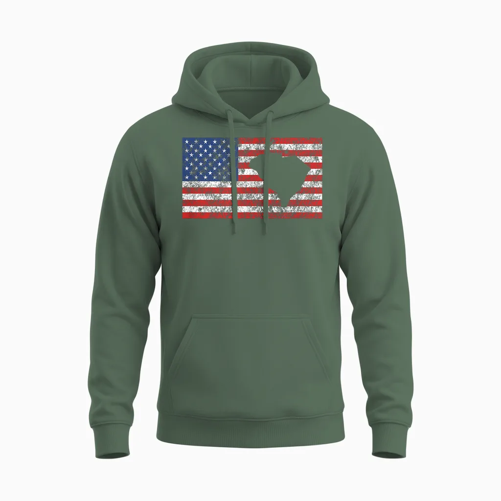 South Carolina Charleston Columbia North Charleston Pleasant Unisex Hoodie in Military Green