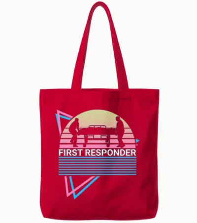 First Responder Retro Tote Bags - Red