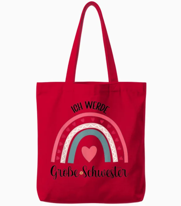 Ich Werde Große Schwester Kinder Große Schwester Tote Bags in Red