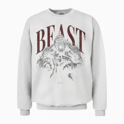 Wild Backprint Gorilla King Animal Monkey Gorilla T-Shirt, Black Unisex Sweatshirt - White